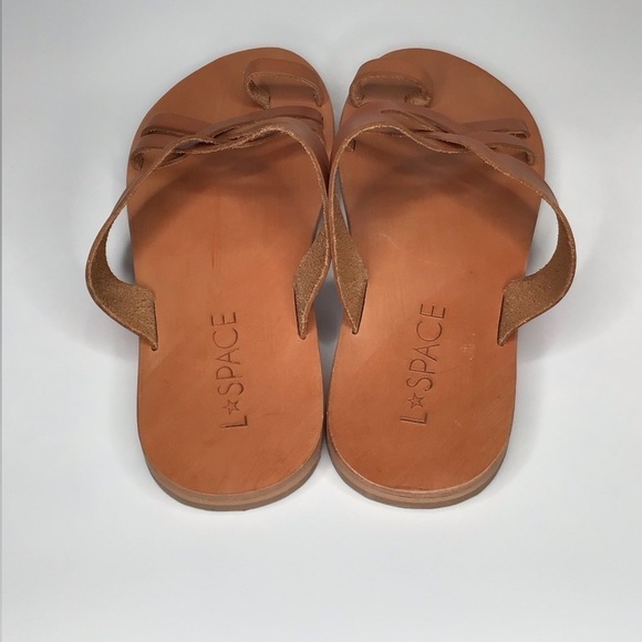 L SPACE Shore Break Sandals in Tan. - Picture 3 of 7